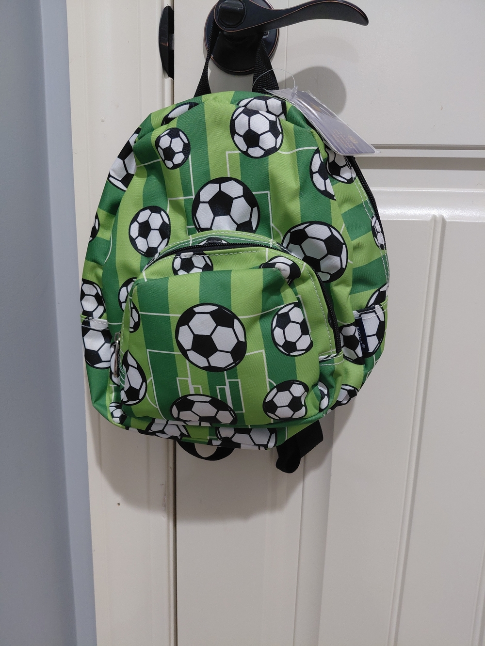Kids Green Soccer Print Mini Backpack